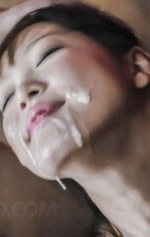 Momoka Rin Asian gets cum on face after is fucked with vibrator
