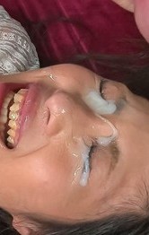 Aoi Miyama Asian gets vibrator on hairy twat and cum on eyes